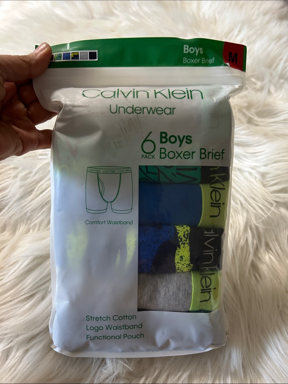 Calvin Klein Boys Boxer Briefs – Green, Blue, Gray